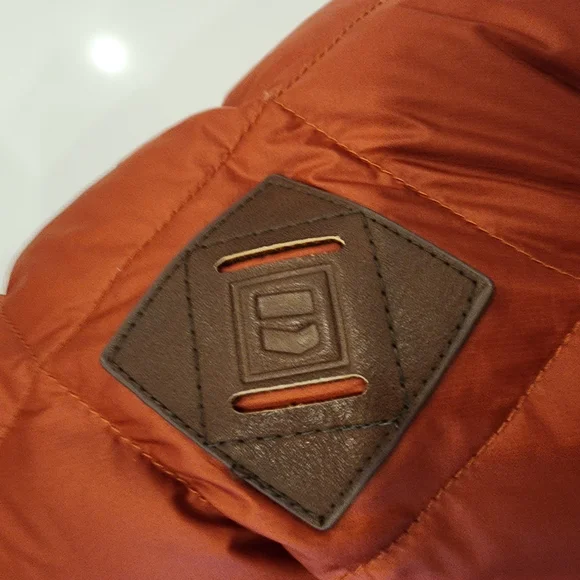 Mid Season Puff Jacket. Rust And Cream. - Picture 3 of 4